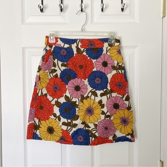 Princess Highway Dresses & Skirts - PRINCESS HIGHWAY Modcloth Floral Linen Cotton Multicolor Mini Skirt US 4/AUS 8